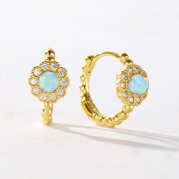 VFE0158 Colorful Opal CZ Hoop Earring