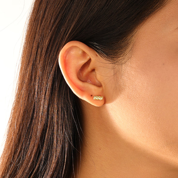 FE3155 Rectangle Pave CZ Stud Earring