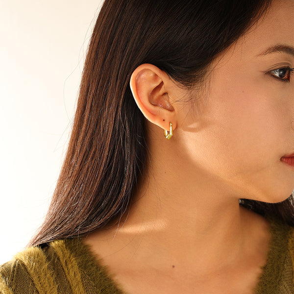 FE3136 Geometric Hoop Earring