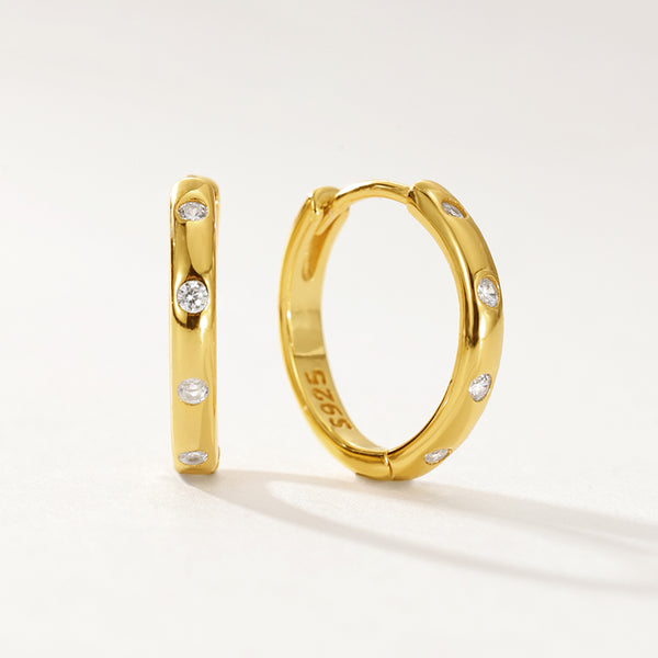 VFE0170 Minimalist Cubic Zirconia Hoops Earring