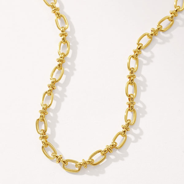 Thin Cross Rolo Thick Chain Necklaces