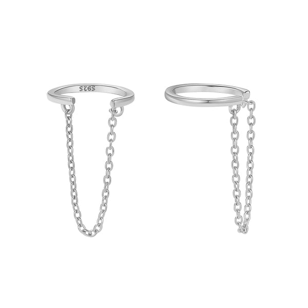 FE2767 925 Sterling Silver Chain Ear Cuff
