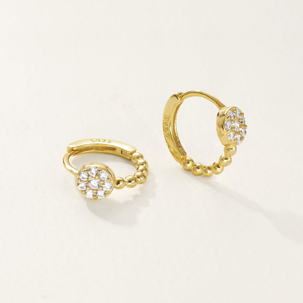 FE2777 925 Sterling Silver Simple CZ Hoop Earring