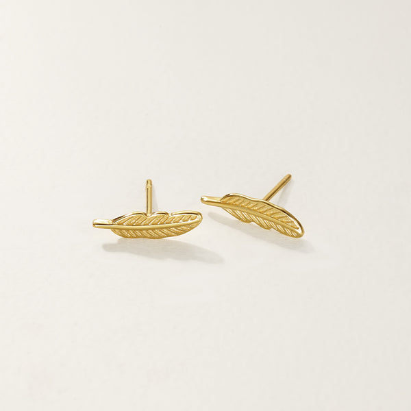FE2771 925 Sterling Silver Feather Mini Stud Earring