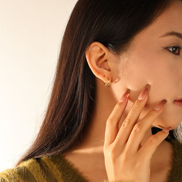 FE3104 Double Hoop Earring