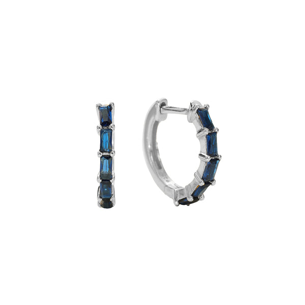 FE2846 925 Sterling Silver Pave Diamond CZ Hoop Earrings