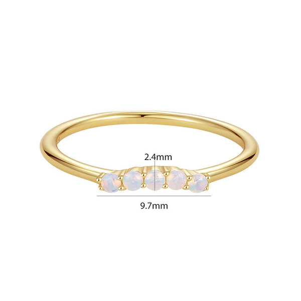 VFJ0322 Gemstone Smile Stacking Ring