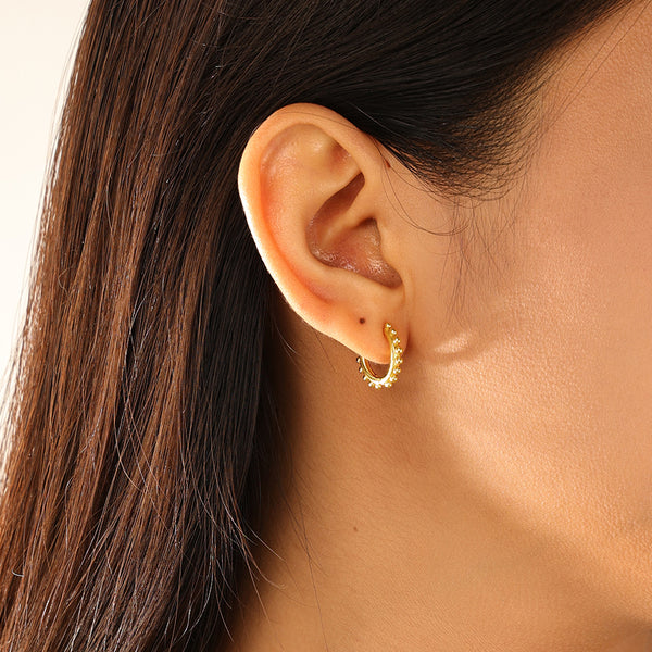 FE3146 Bead Women Hoop Earring