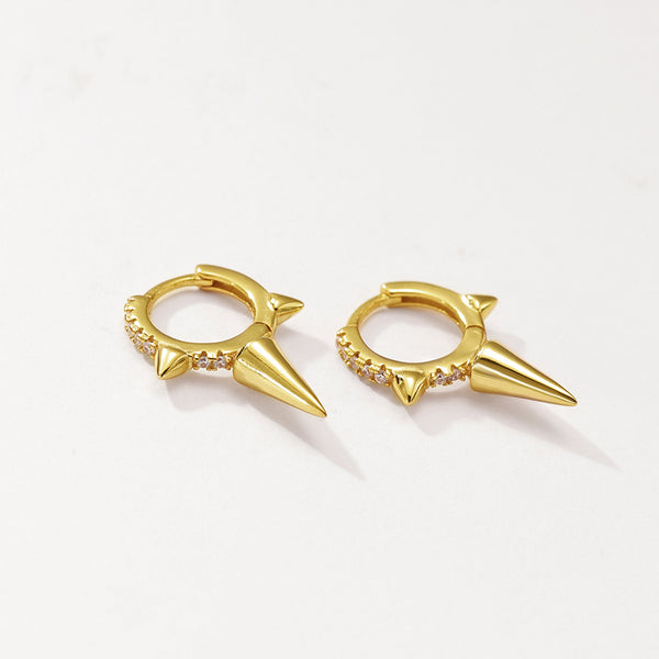 FE2960 925 Sterling Silver Zircon Rivet Dangle Earring