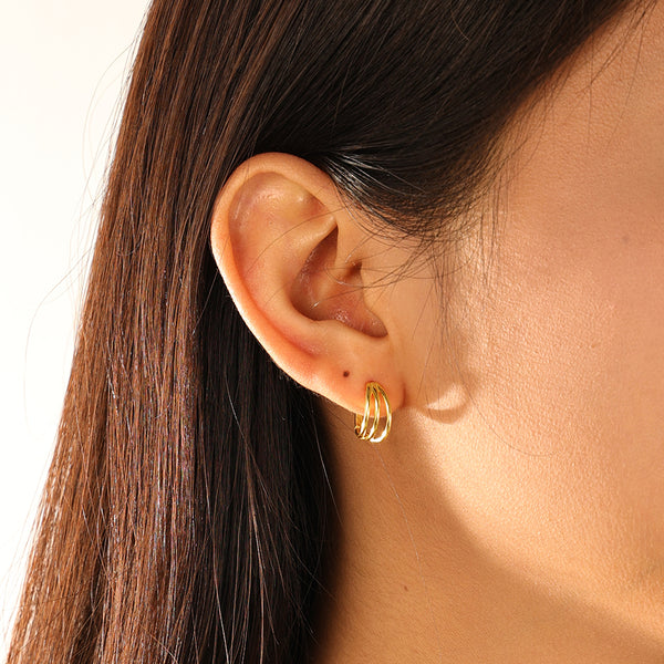 FE3192 Triple Circle Hoop Earring