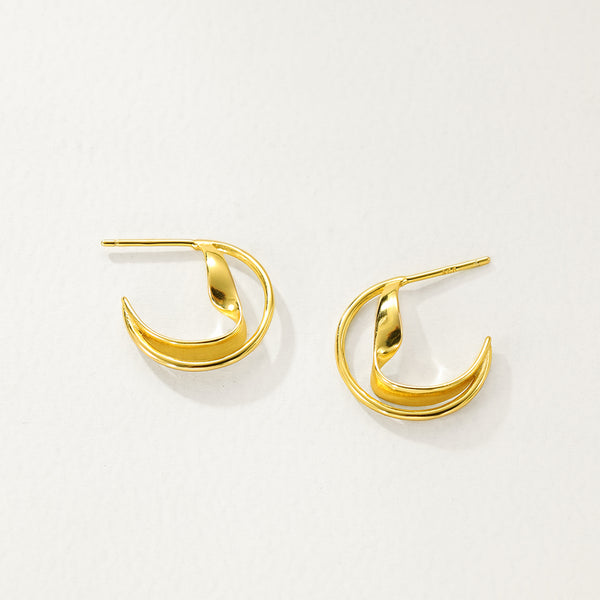 FE2890 925 Sterling Silver Simple Geometric Hoop Earrings