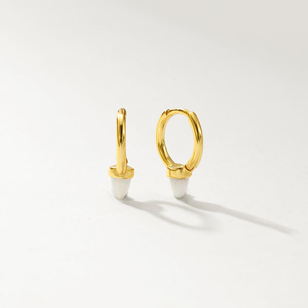 FE2879 925 Sterling Silver Riveting Hoop Earrings