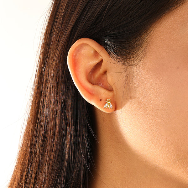 FE3150 Marquise CZ Insect Stud Earring