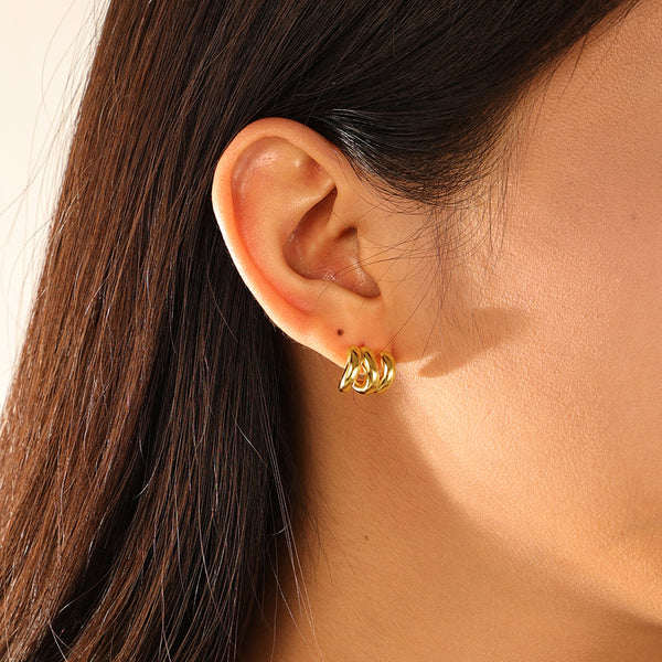 FE3132 Triple Stud Earring For Women