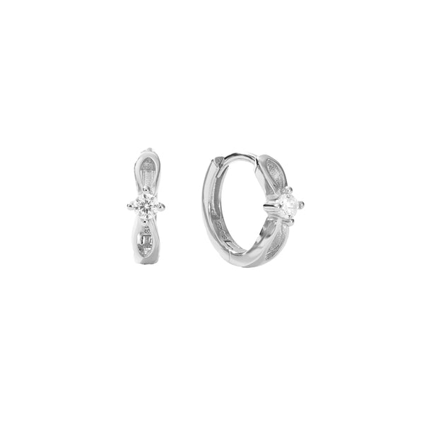 FE2932 925 Sterling Silver Geometric Infinity Hoop Earring