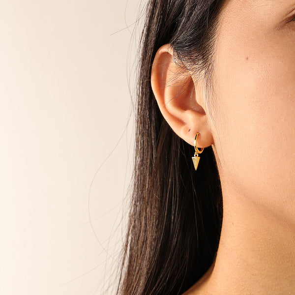 FE2210 925 Sterling Silver Quality Pointed Cone Dangle Earrings