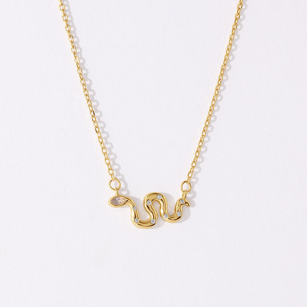 VFX0500 Slithering Snake Moonstone Pendant Necklace