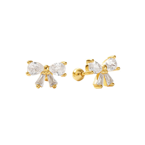 FE3491 Bowkont Stud Earrings With CZ