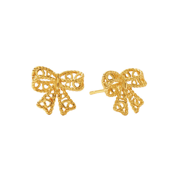 FE3500 Hollow Bowkont Stud Earrings