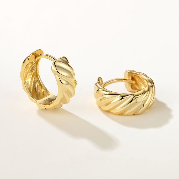 FE2073 925 Sterling Silver Charlotte Bold Huggie Hoop Earrings