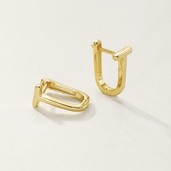 FE2780 925 Sterling Silver U Shape Hoop Earring