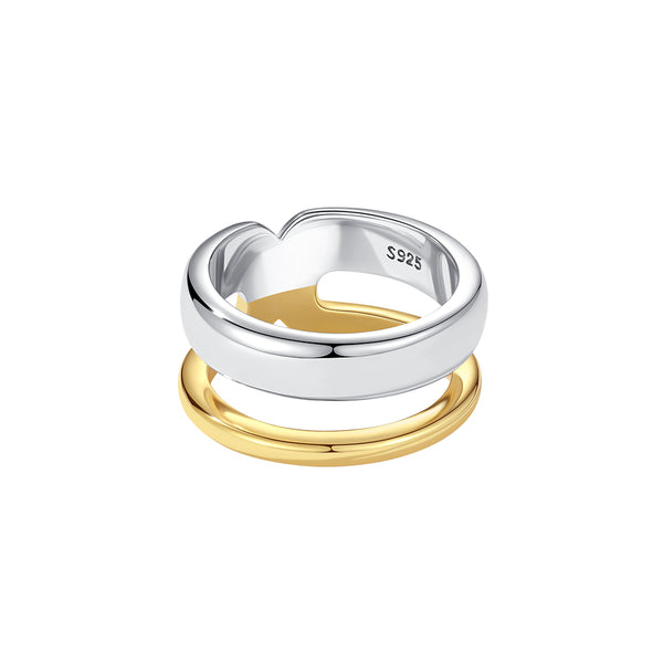 VFJ0039 Double Platd Duet Wonem Rings