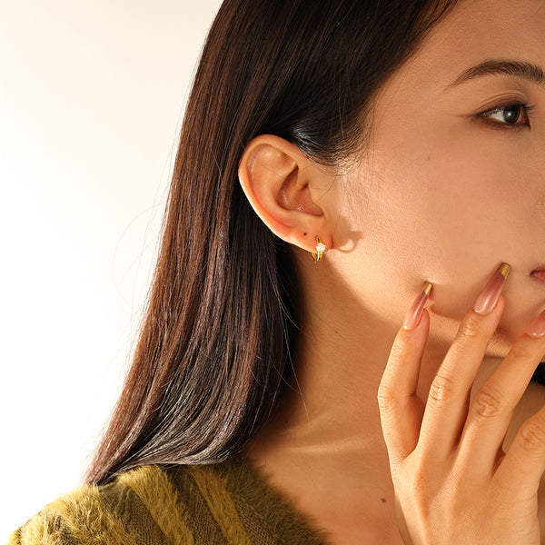 FE3128 Opal & Oubo Hoop Earrings