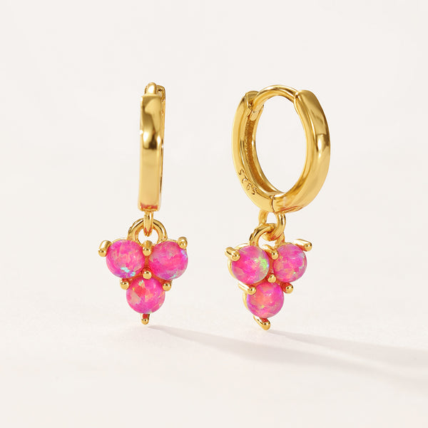 VFE0271 Colorful Opal Trio Dangle Hoop Earring