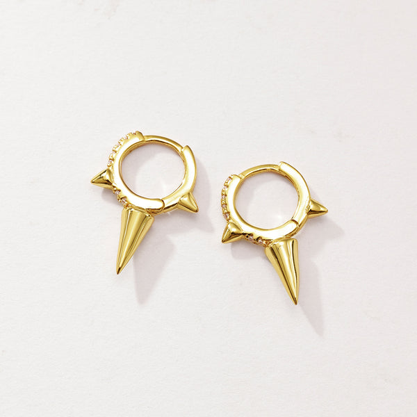 FE2960 925 Sterling Silver Zircon Rivet Dangle Earring