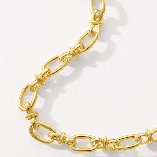 Thin Cross Rolo Thick Chain Necklaces