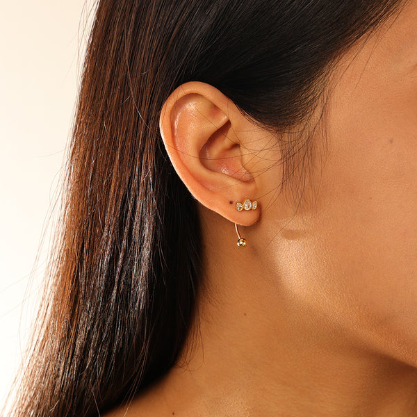 FE2785 925 Sterling Silver Triple Weed Earring