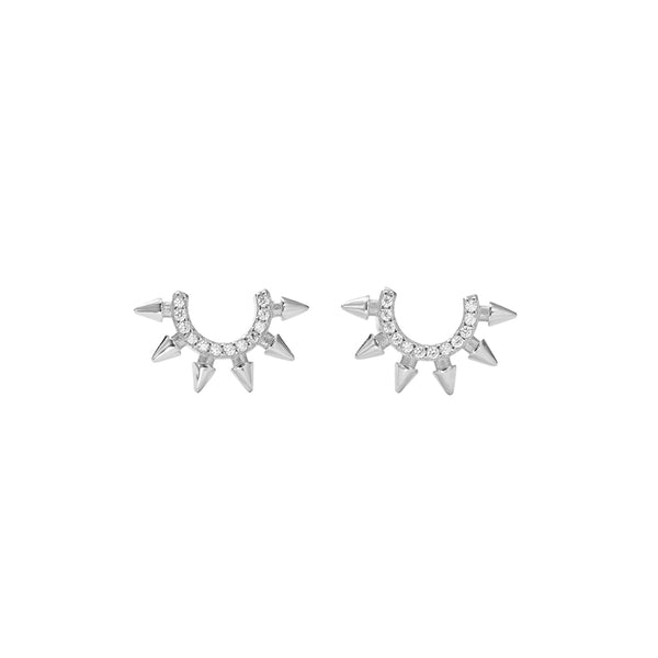 FE2941 925 Sterling Silver Punk Tapered Stud Earrings