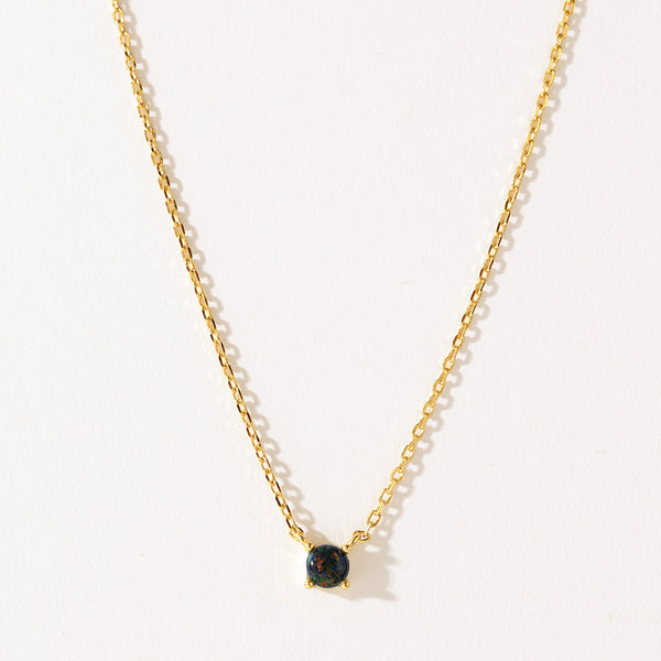 VFX0279 Minimalist Opal Pendant Necklace