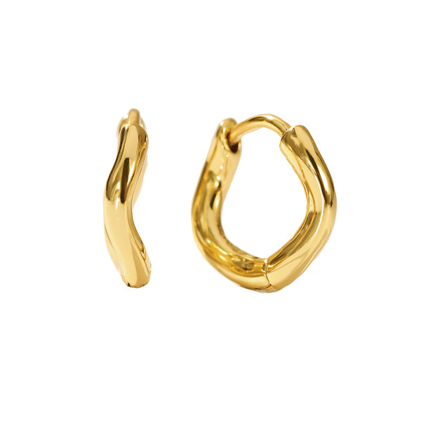 FE2052 925 Sterling Silver Irregular Geometry Hoop Earrings