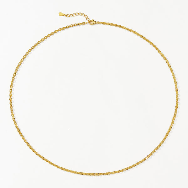 FX1283 925 Sterling Silver Flower Chain Necklace