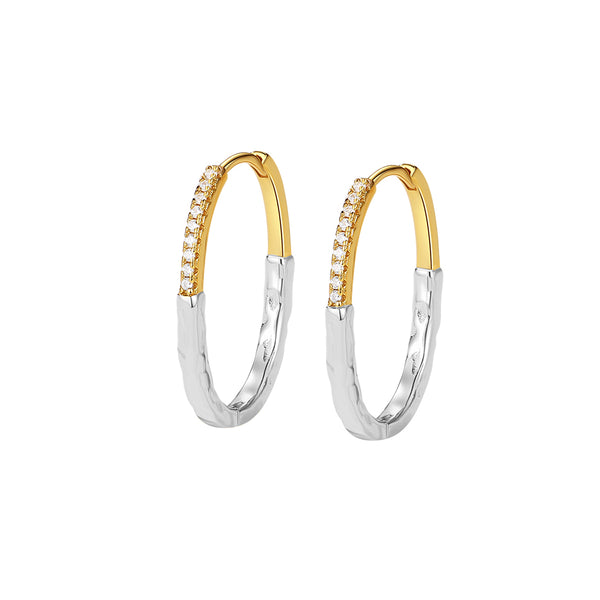 VFE0077 Double Gold Plated Hoop Earrings