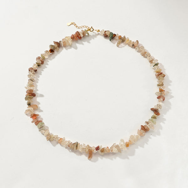 PN0168 925 Sterling Silver Multi-color Chip Necklace