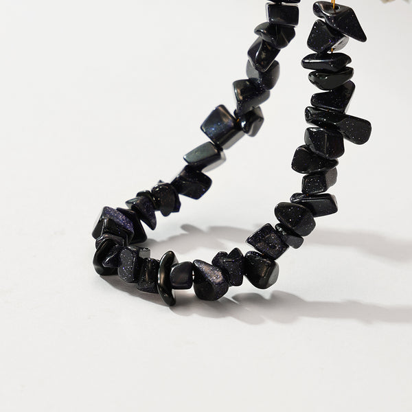 PB0091 925 Sterling Silver Black Natural Stone Bracelet