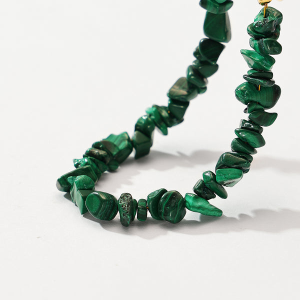 PB0088 925 Sterling Silver Shattered Malachite Bracelet