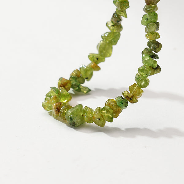 PB0086 925 Sterling Silver Green Shattered Crystal Bracelet