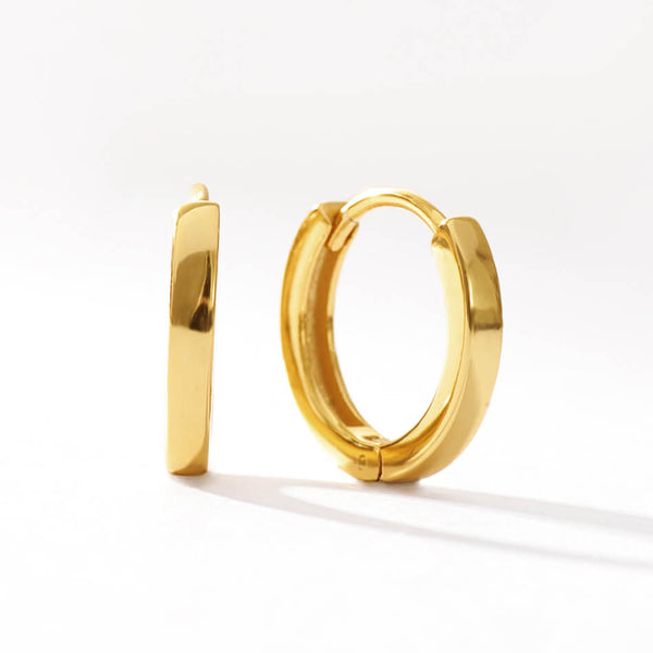 FE3423 Dainty High Polish Huggie Hoop Earrings