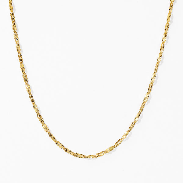 FX1294 925 Sterling Silver Flower Texture Chain Necklace