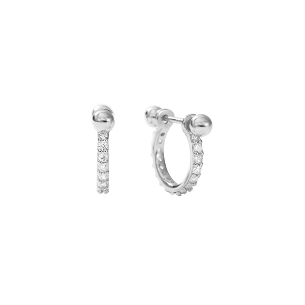 FE2923 925 Sterling Silver Stacked Pierced Stud Earrings