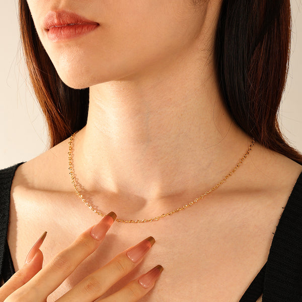 FX1290 925 Sterling Silver Heart Women Chain Necklace