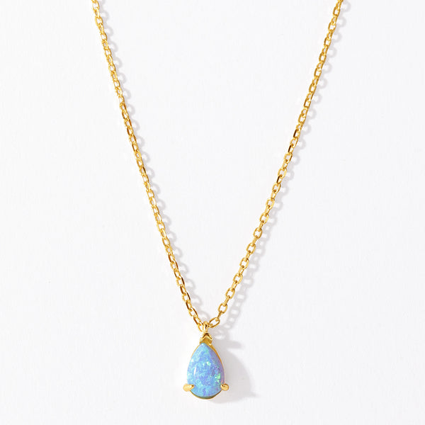 VFX0280 Waterdrop Pear Cut Opal Pendant Necklace