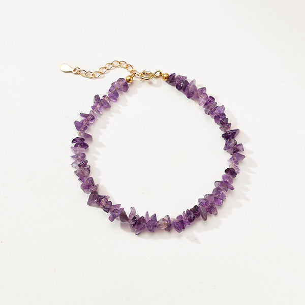 PB0095 925 Sterling Silver Amethyst Chip Bracelets