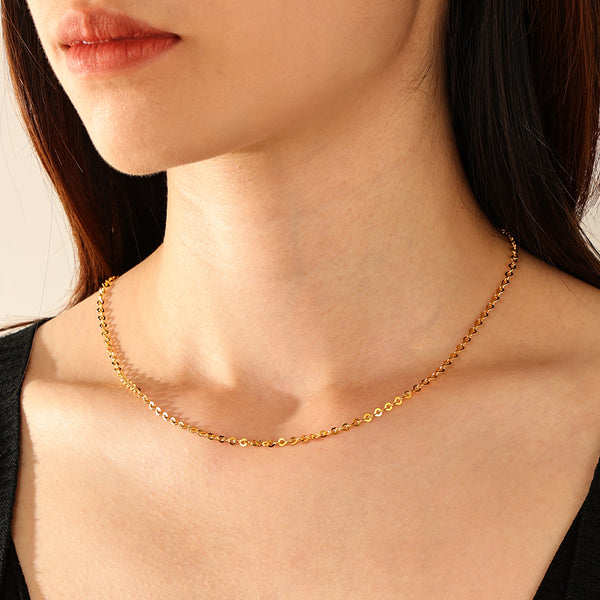 FX1286 925 Sterling Silver Classic Chain Necklaces