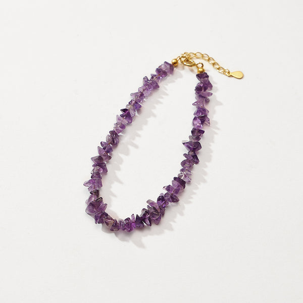 PB0095 925 Sterling Silver Amethyst Chip Bracelets