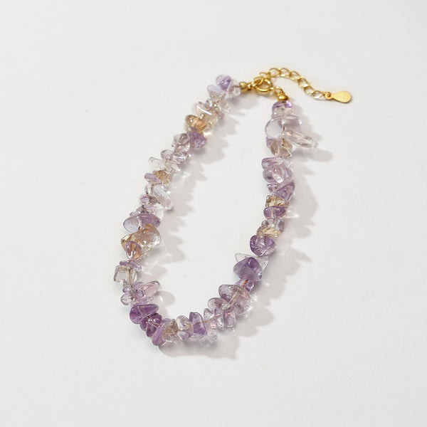 PB0078 925 Sterling Silver Light Purple Crystal Bracelet