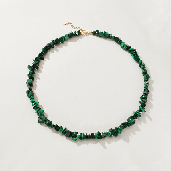 PN0158  925 Sterling Silver Malachite Women Necklace